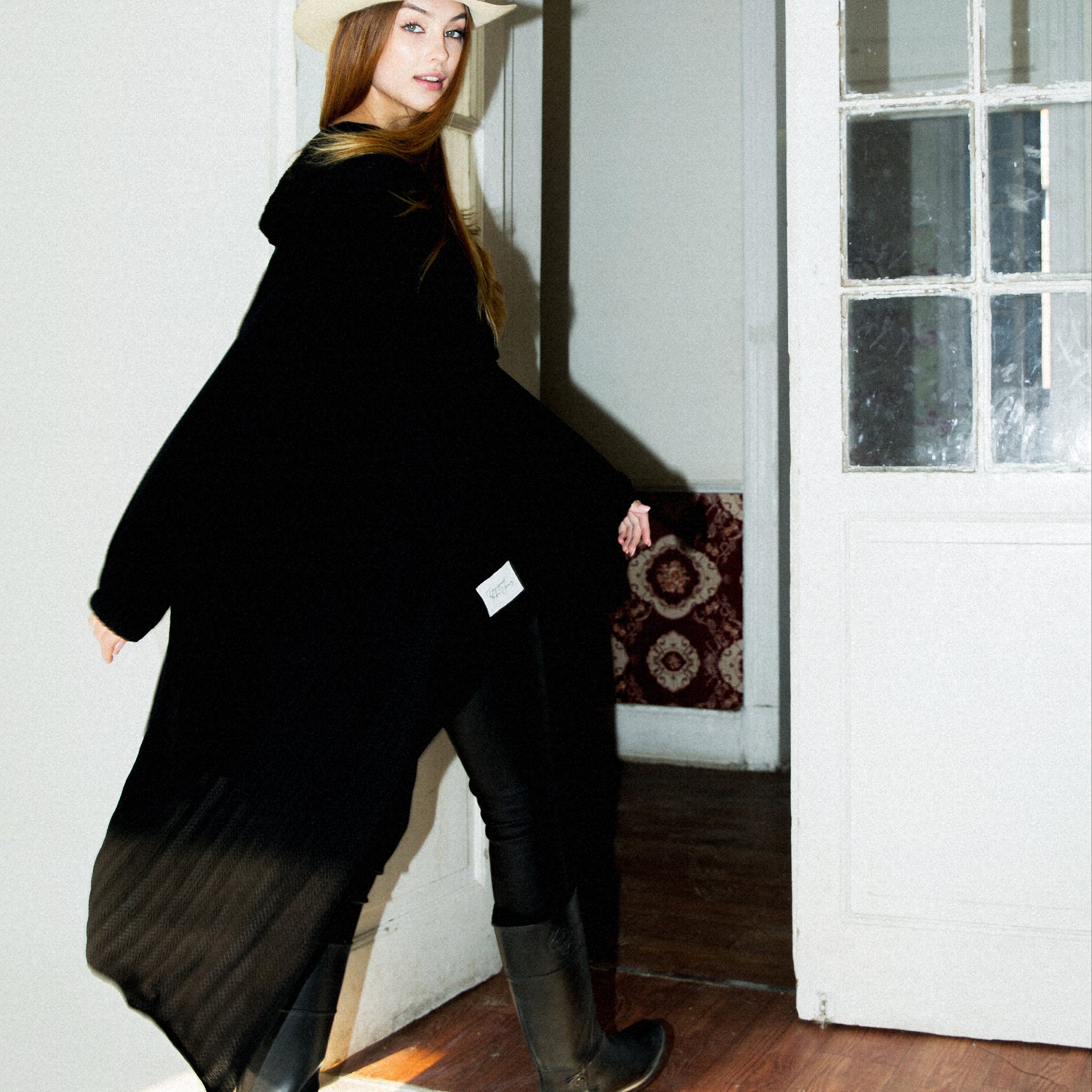 Braid High n Low Blouse - Black