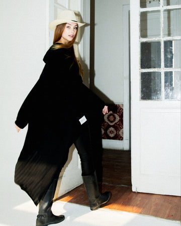 Braid High n Low Blouse - Black