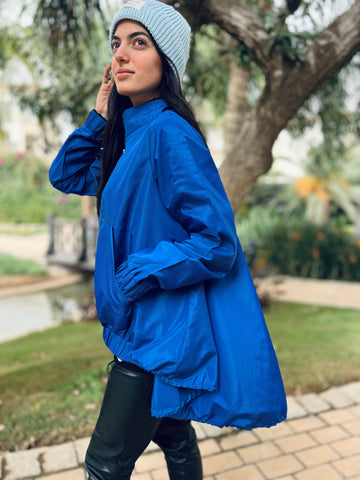 High n low waterproof jacket - Royal Blue