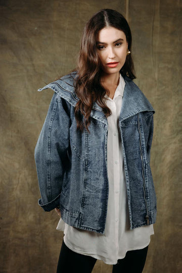 Zip-up Denim Jacket