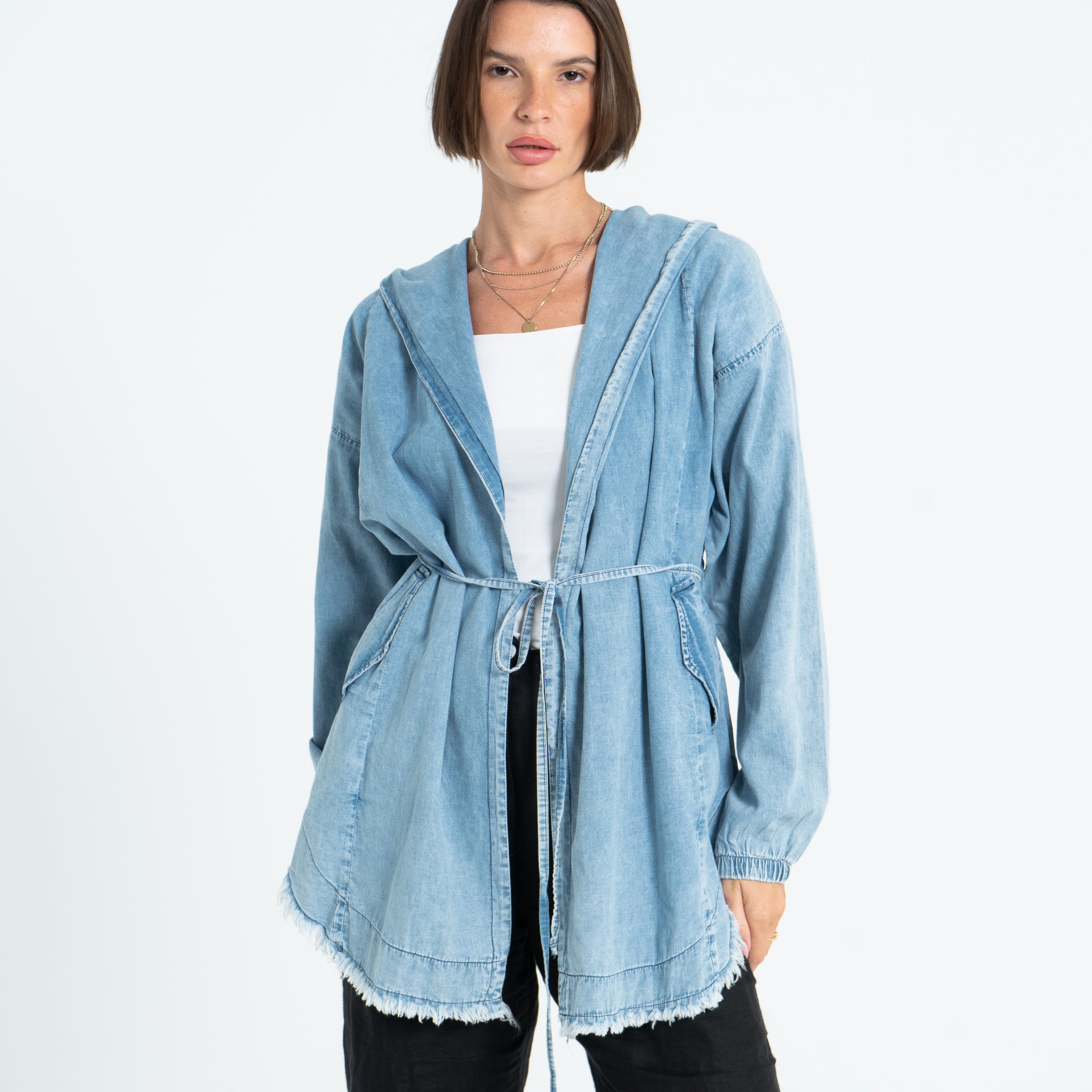 Flex Fit Denim Jacket - Baby Blue