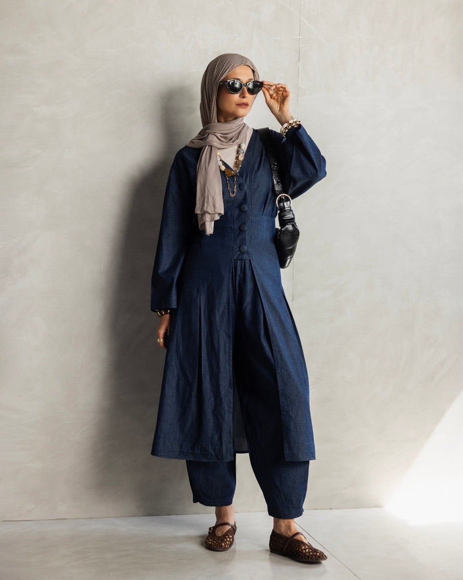 Sculpt Denim Kimono