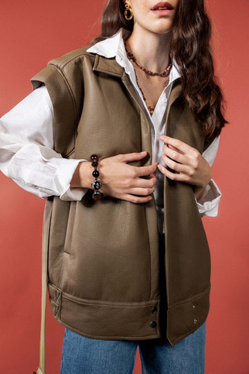 Belted Leather Vest