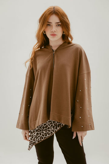 Studs Sleeve Sweetshirt