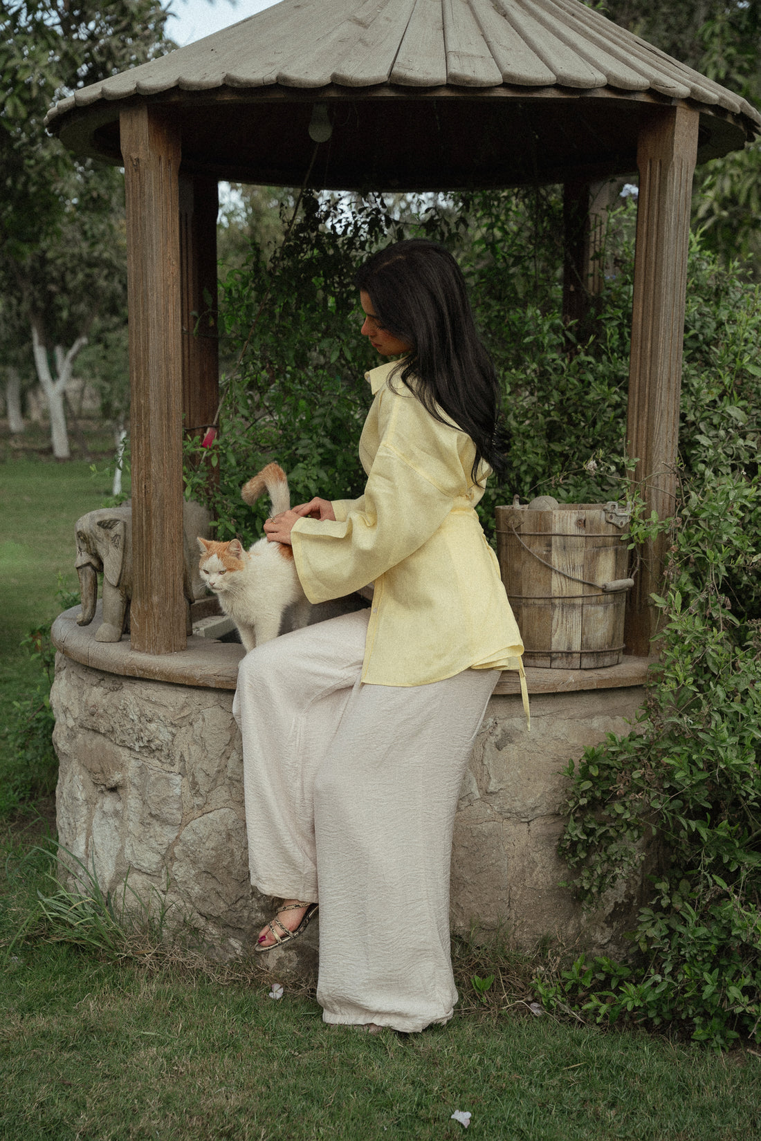 Back Tie Linen Blouse