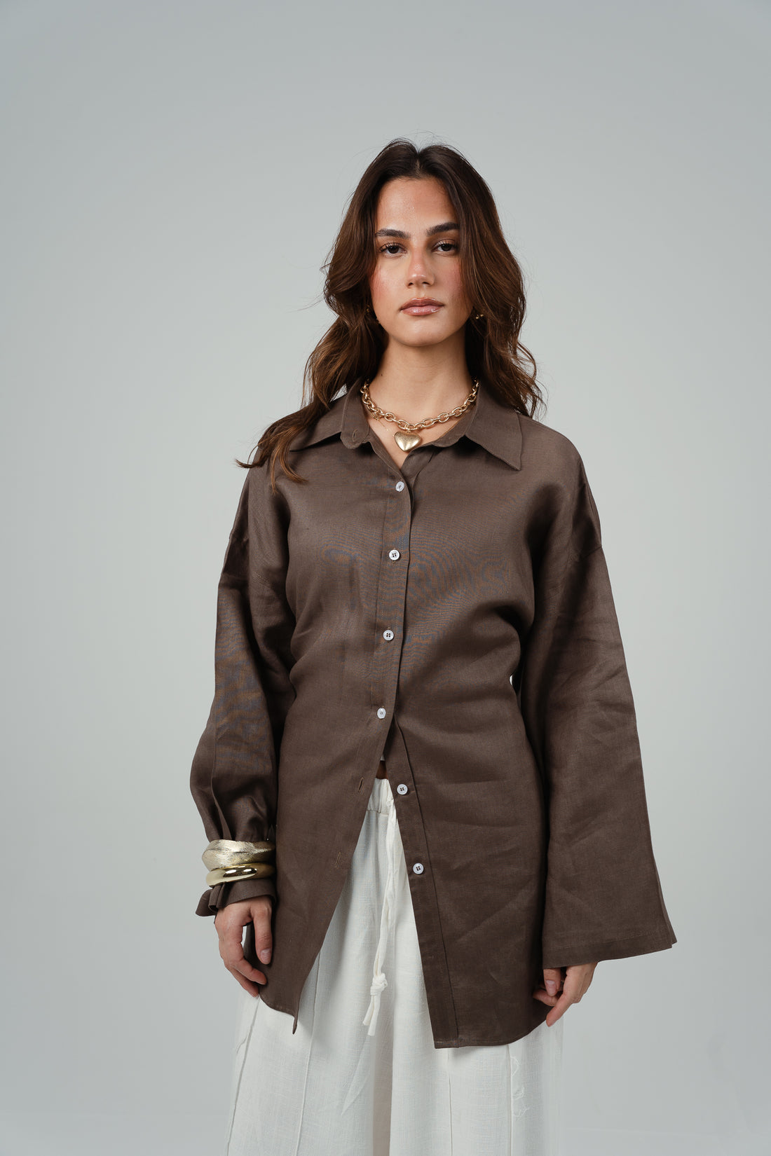 Back Tie Linen Blouse