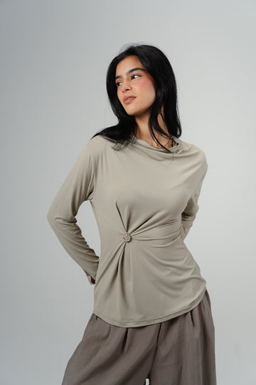 Minimal Button Cotton Top