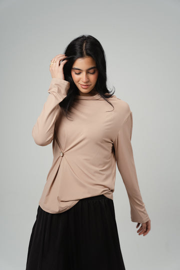 Minimal Button Cotton Top