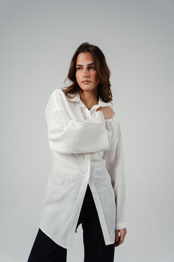 Back Tie Linen Blouse