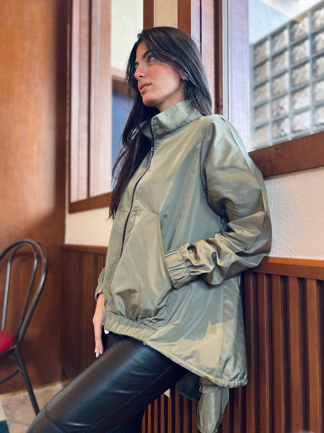 High n low waterproof jacket - Olive