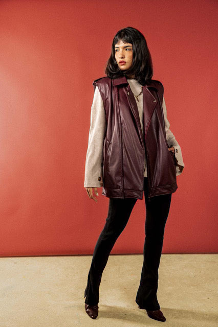 Luxe Burgundy Vest