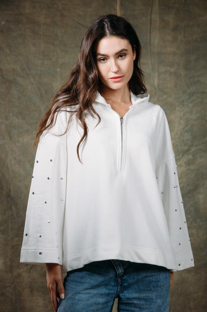 Stud Sleeve Sweetshirt