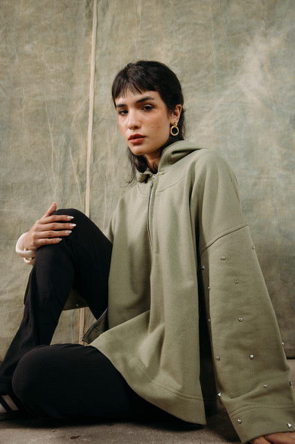 Stud Sleeve Sweetshirt