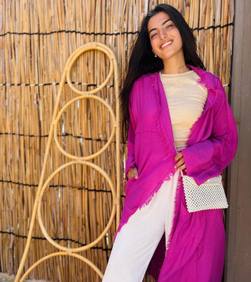 Stitches Kimono - Purple