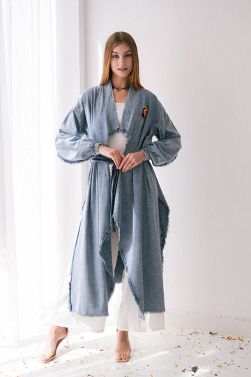 Medley Denim Kimono With Belt