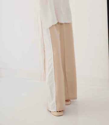 Linen Pants - Beige/Off White