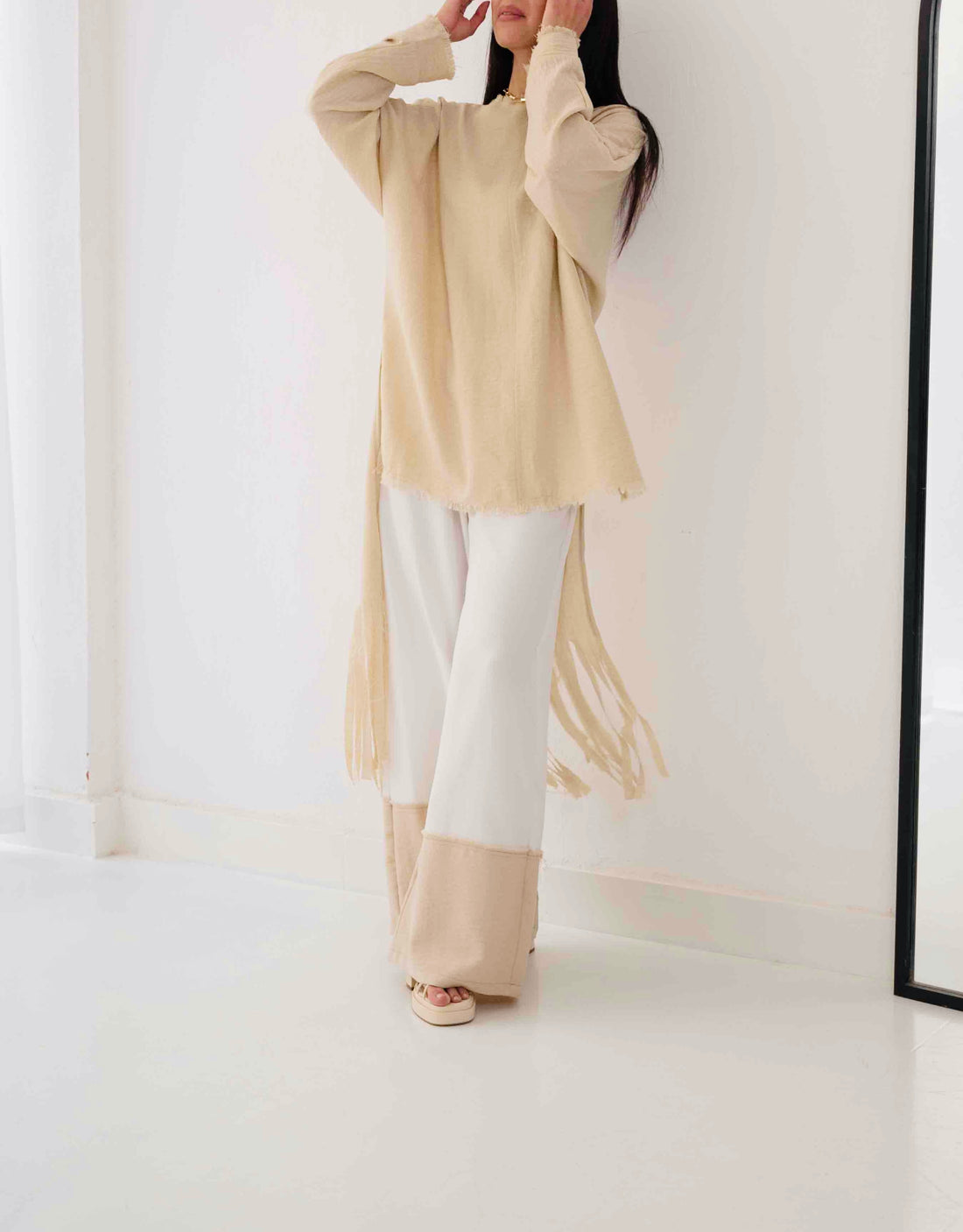 Linen Pants - White/Beige